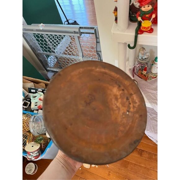 Vintage Copper Kettle with Porcelain Handle cottage decor Rusty patina - Picture 3 of 3